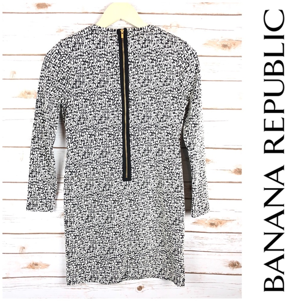 Banana Republic Black White Ponte Sheath dress